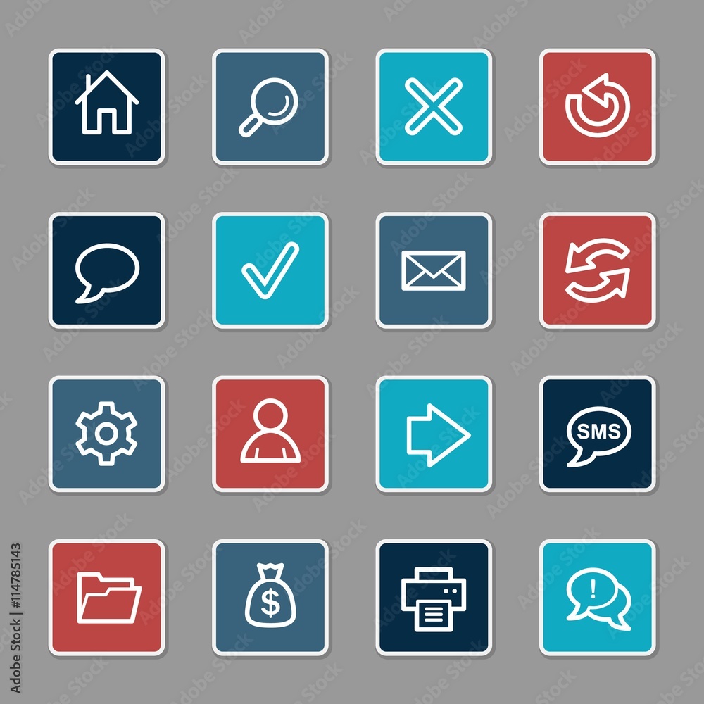 Web and internet, home and search, folder and print, arrows and Web and internet, home and search, folder and print, arrows and