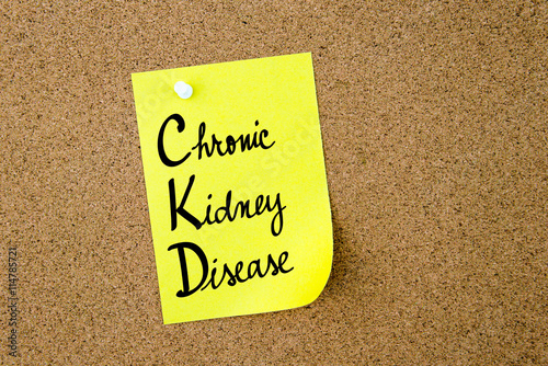 CKD Chronic Kidney Disease written on yellow paper note