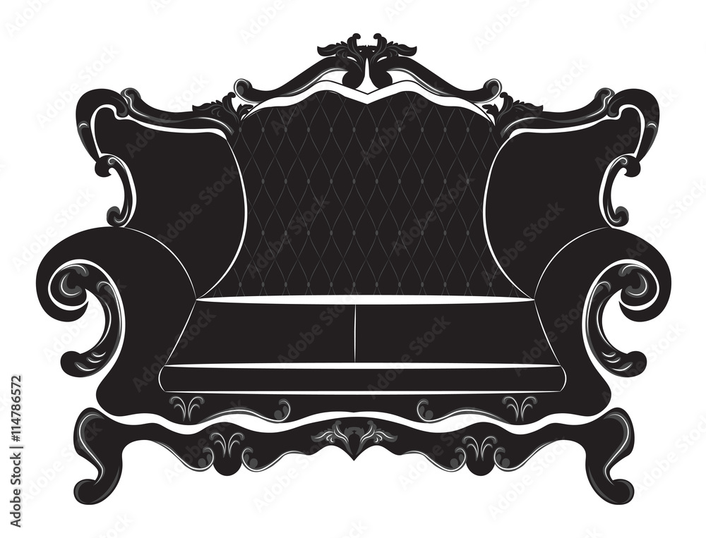 Baroque luxury style chair isolated vector. elegant sketch with posters for  the wall • posters interiors, commode, aristocracy | myloview.com