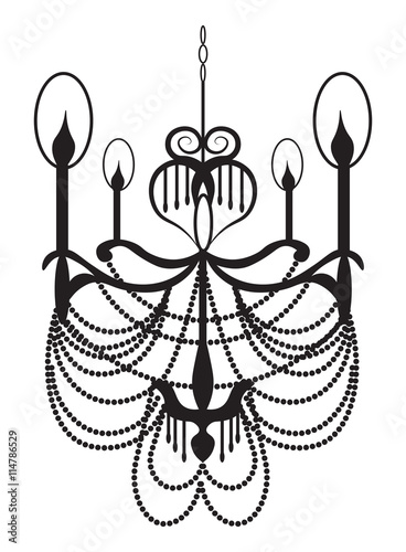 NeoClassic Modern chandelier on white background. Luxury decor accessory design. Vector illustration sketch