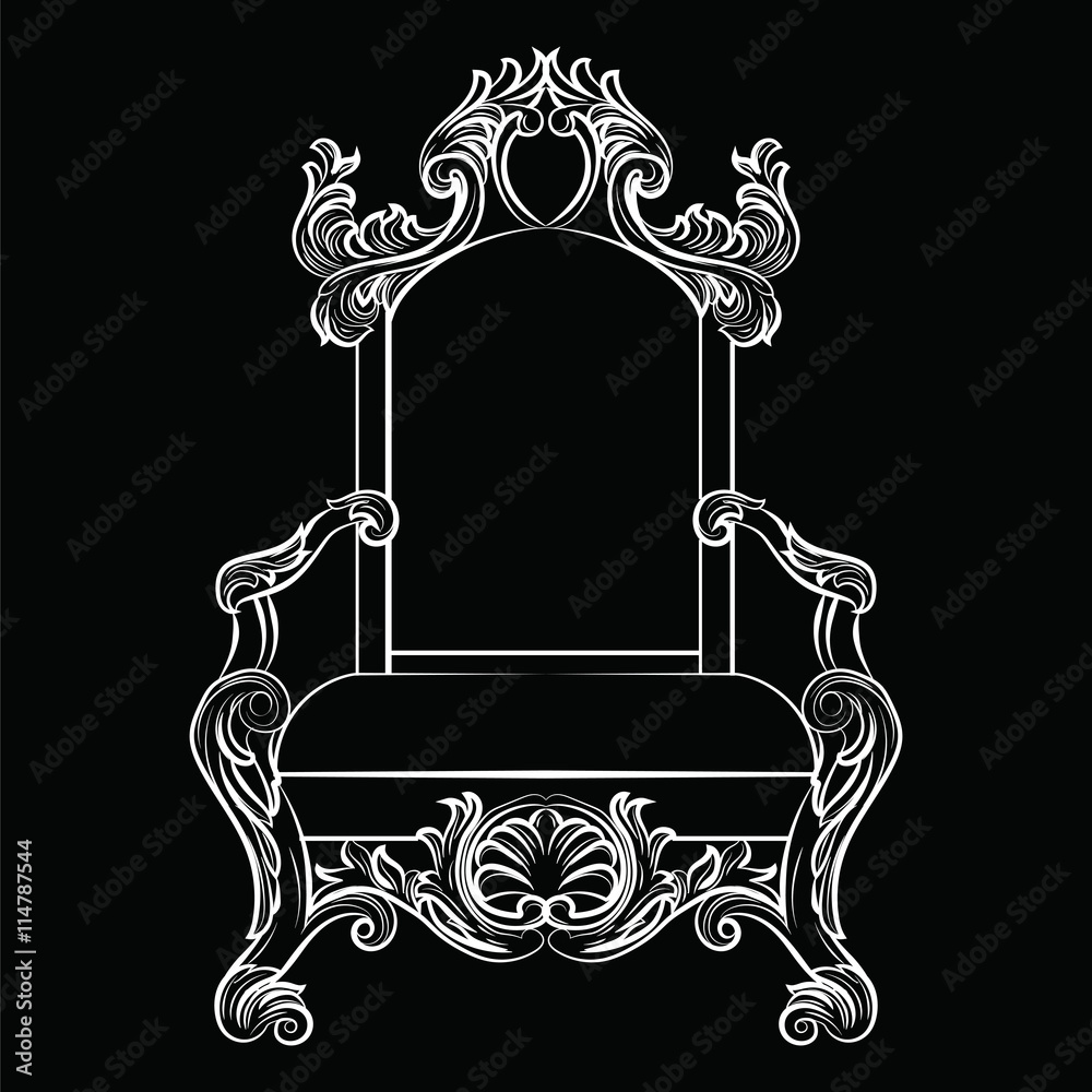 Drawing Cabinet Two Chairs Baroque Style Stock Vector (Royalty Free)  464868539 | Shutterstock