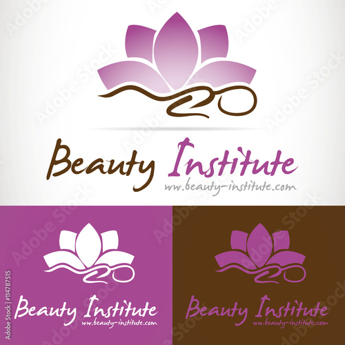 logo institut de beauté soin du corps lotus violet
