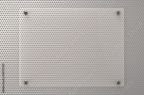 glass board on metal background