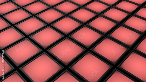 red metal cubes background 3d illustration