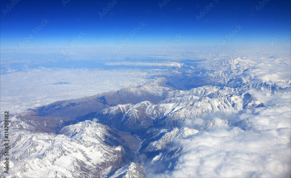 Georgia Mountains Caucasus, Airplane view