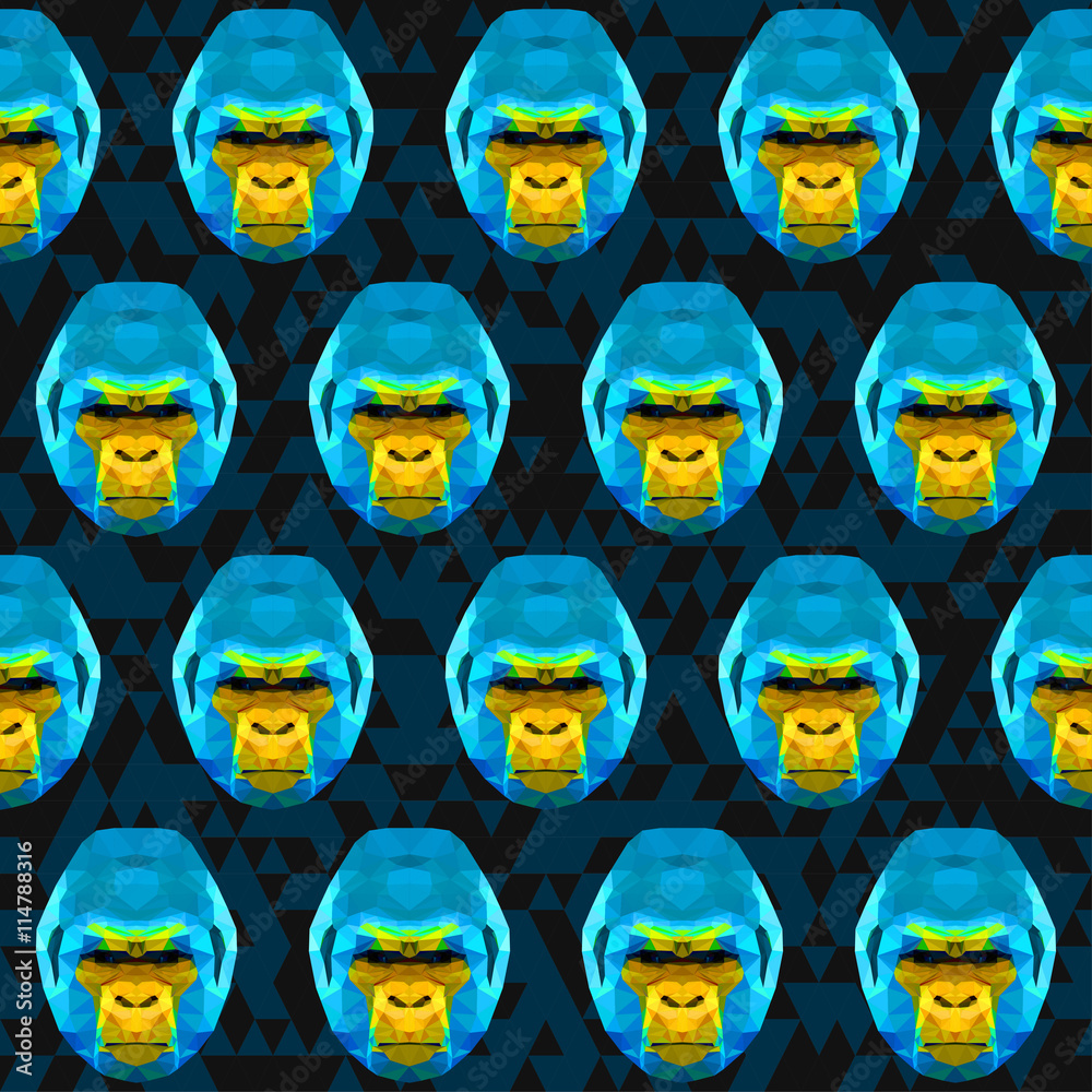 Abstract polygonal geometric gorilla seamless pattern background Abstract polygonal geometric gorilla seamless pattern background