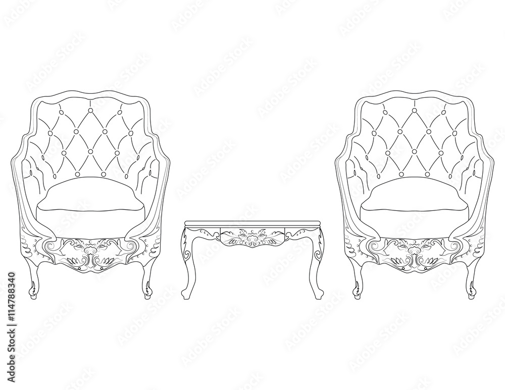 Baroque Imperial Style Furniture Dressing Table Stock Vector (Royalty Free)  384695797 | Shutterstock