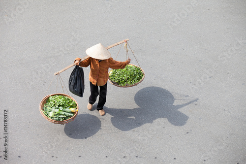Hanoi, Vietnam, September 30, 2014: Life in Vietnam- Hanoi,Vietnam Street vendors in Hanoi's Old Quarter