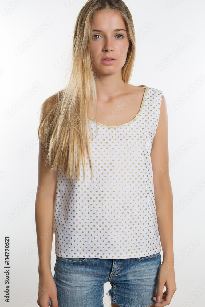 portrait of beautifull young woman wearing summer clothes portrait of beautifull young woman wearing summer clothes