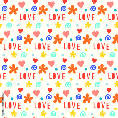 Wedding and romantic theme. Love seamless pattrn background. 