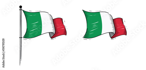 Vector of Italy Flag Fly 