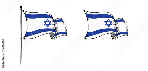 Vector of Israel Flag Fly 