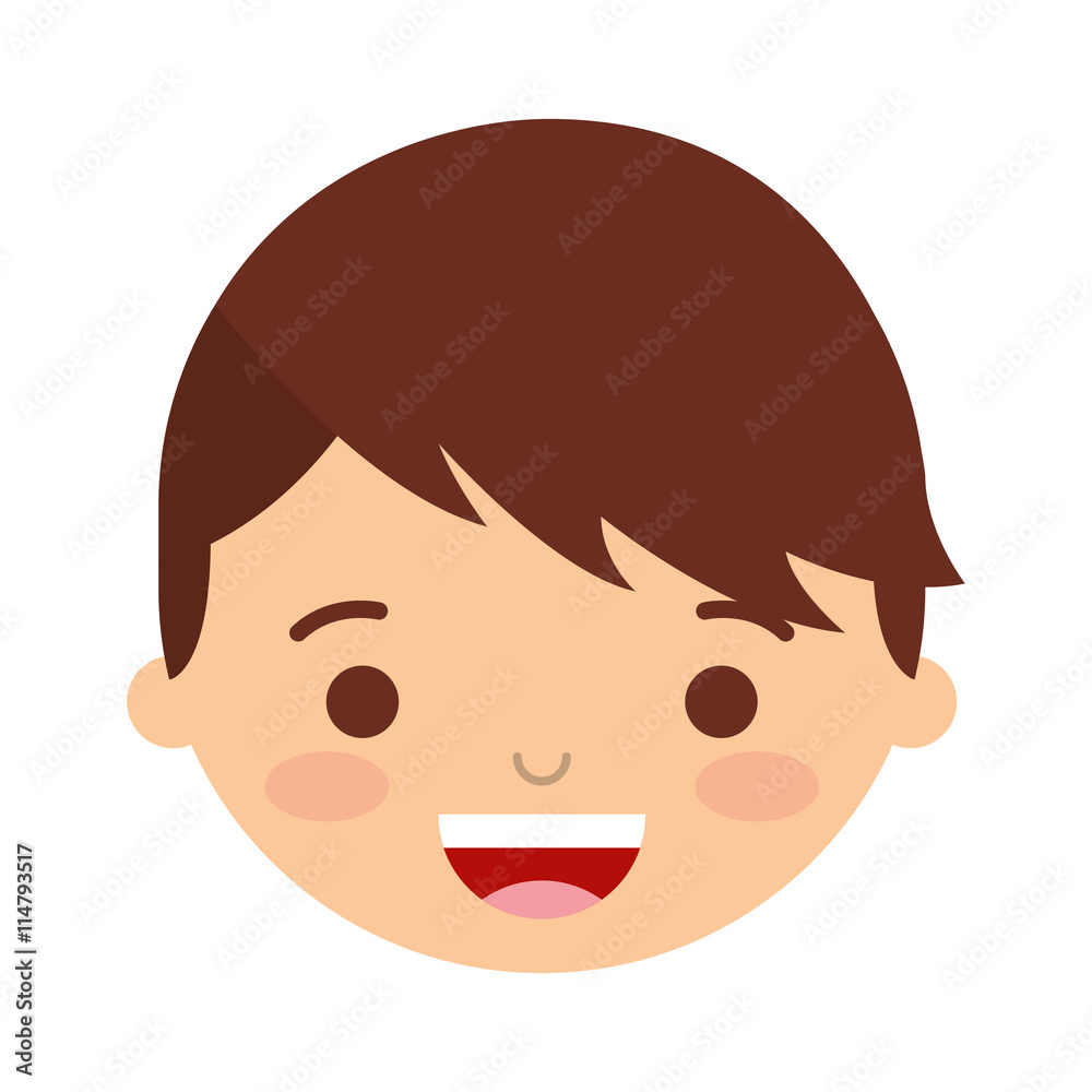 face little boy  isolated icon design