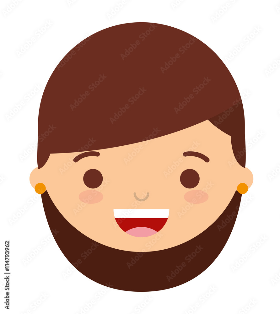 face little girl isolated icon design face little girl isolated icon design