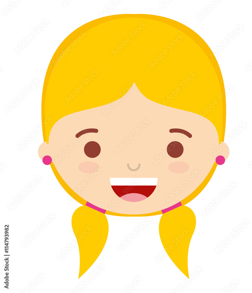 face little girl isolated icon design