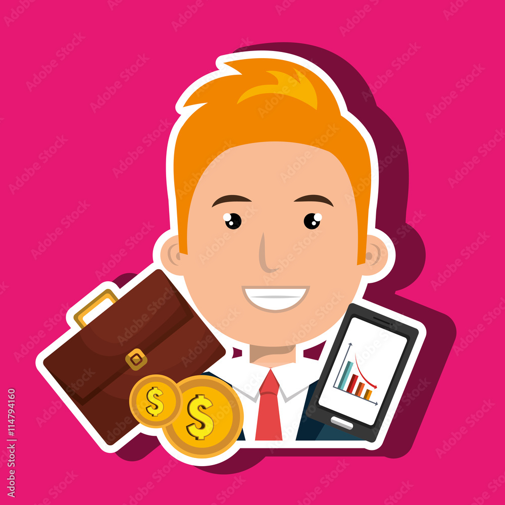 man with portfolio and coins isolated icon design, vector illustration graphic man with portfolio and coins isolated icon design, vector illustration graphic