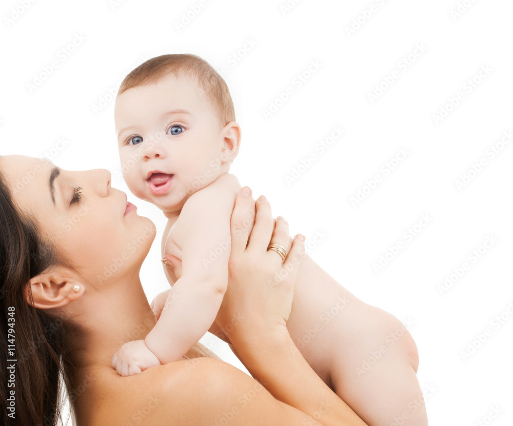 happy mother with adorable baby happy mother with adorable baby