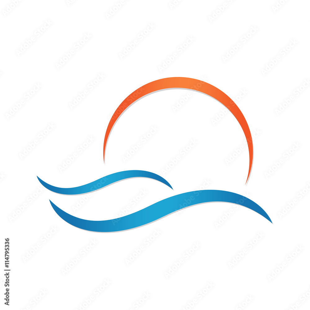 Sun and sea. Summer vector illustration Sun and sea. Summer vector illustration