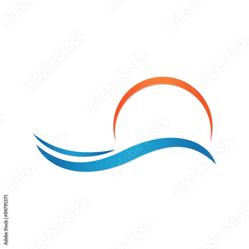 Sun and sea. Summer vector illustration