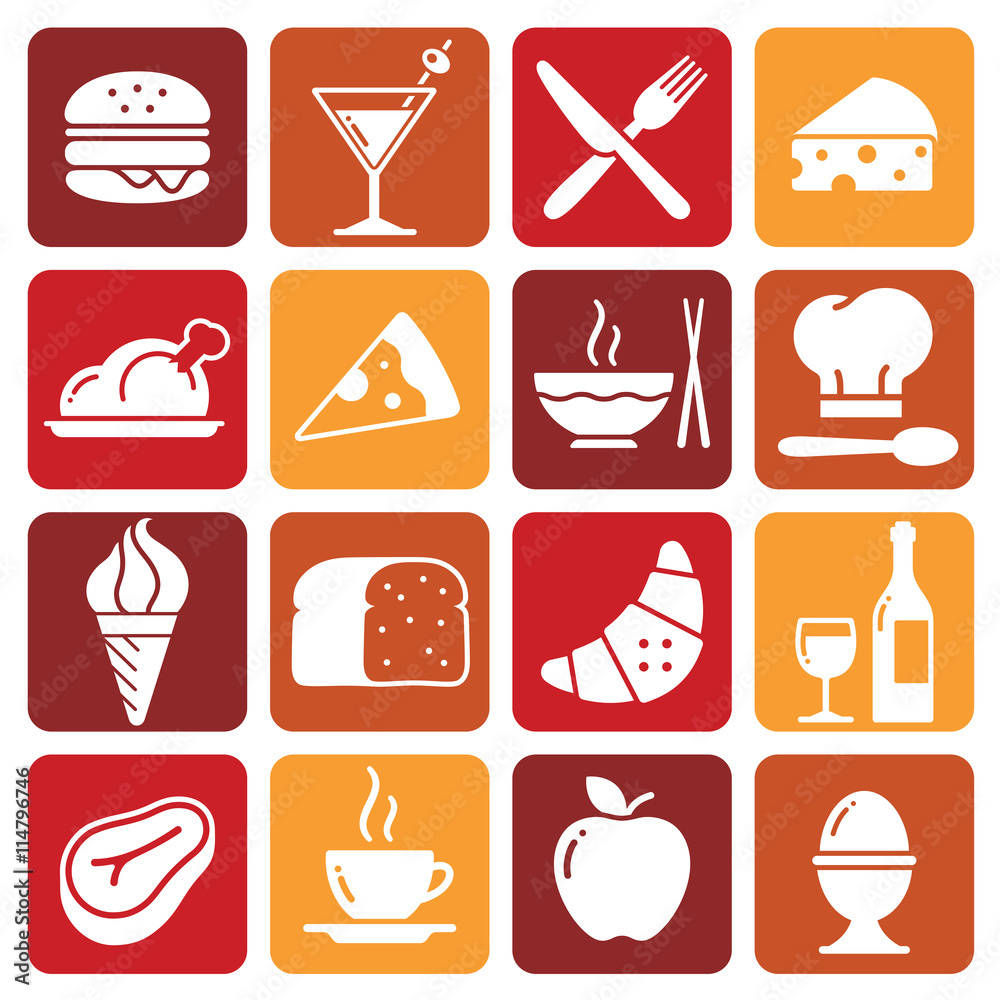 Vector Color Food Icons Collection 1