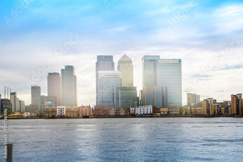 London, Canary Wharf office buildings at sunse © IRStone
