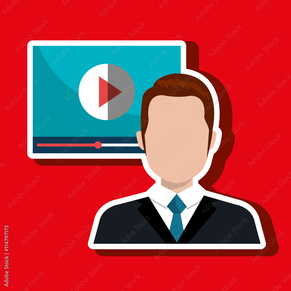 man with media player template isolated icon design, vector illustration graphic man with media player template isolated icon design, vector illustration graphic