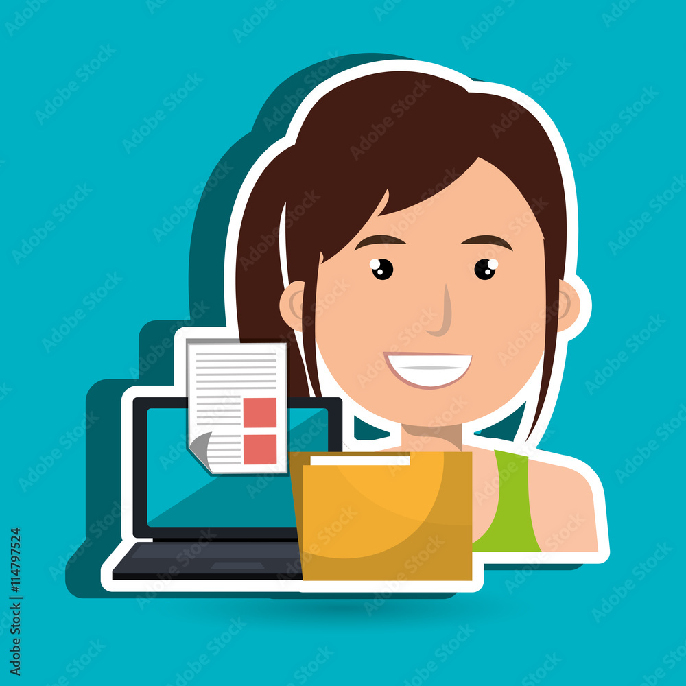 computer user filing documents isolated icon design, vector illustration graphic computer user filing documents isolated icon design, vector illustration graphic