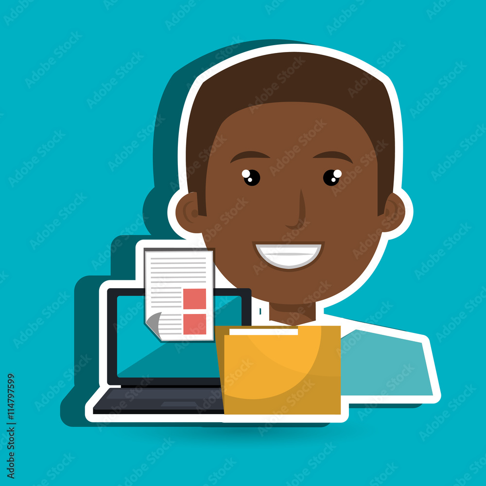 computer user filing documents isolated icon design, vector illustration graphic computer user filing documents isolated icon design, vector illustration graphic