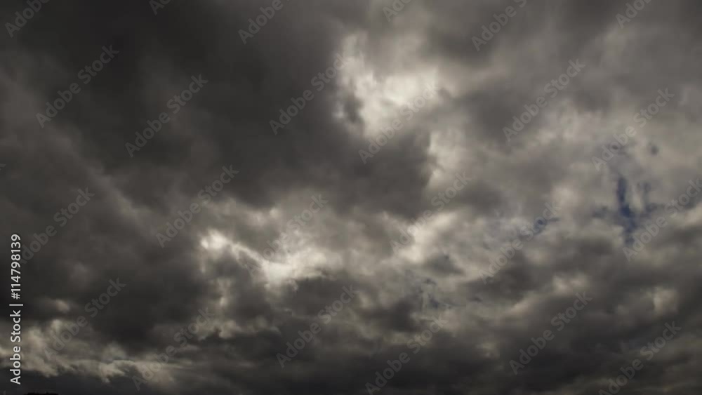 Time-lapse dark clouds rush toward the camera Time-lapse dark clouds rush toward the camera