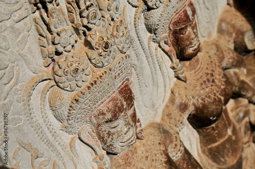 Relief of a group of Devatas, Angkor Wat Temple, Siem Reap © Bisual Photo