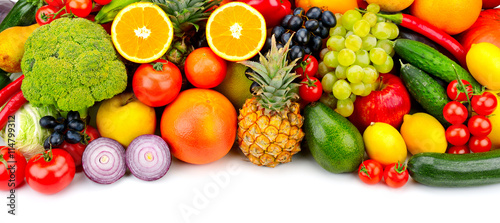 collection fresh fruits and vegetables © Serghei V