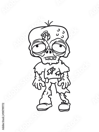 sad tired zombie funny face head undead horror monster halloween
