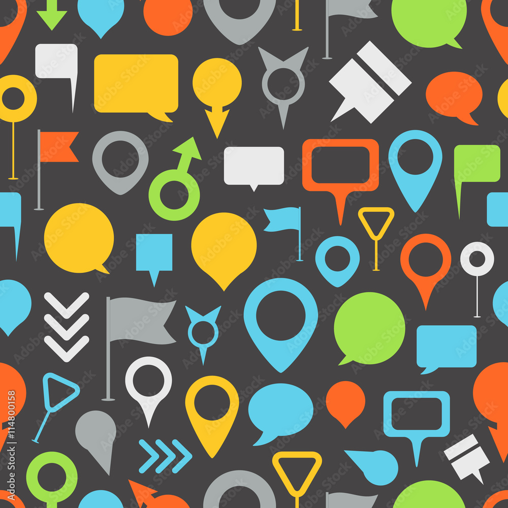 Navigation pins seamless pattern Navigation pins seamless pattern