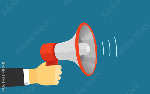 Loud voice of the speaker vector illustration. Template for a co