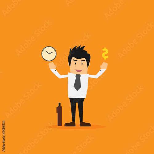 businessman with time is money concept