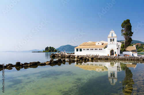 Obraz na płótnie view on Pontikonisi on Corfu island, Greece w salonie