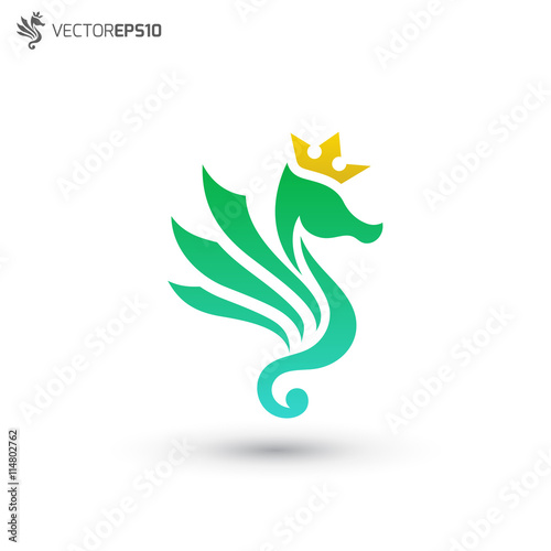 Seahorse Crown Aquatic Logo