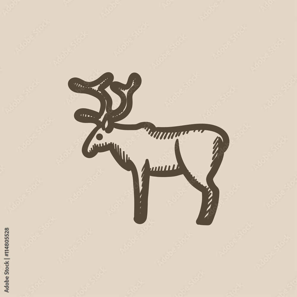 Fototapeta premium Deer sketch icon.