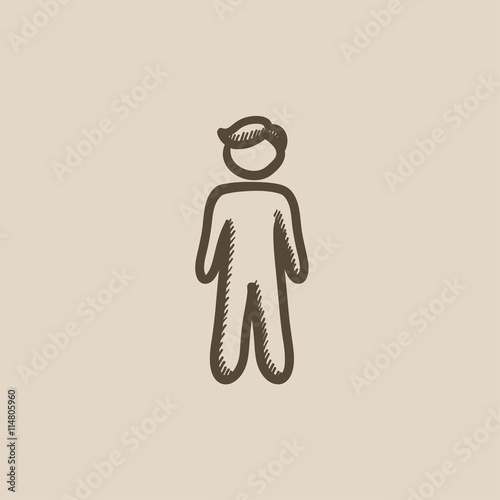 Businessman standing sketch icon.