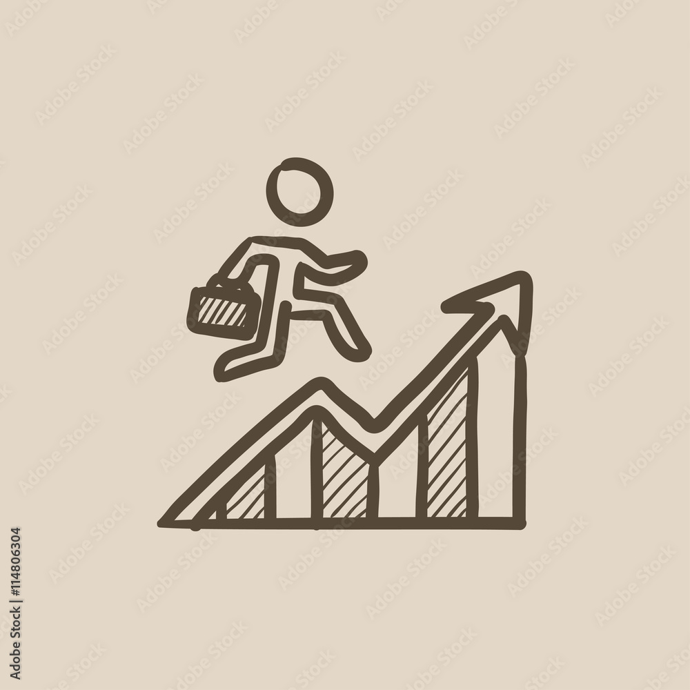 Financial recovery sketch icon. Financial recovery sketch icon.