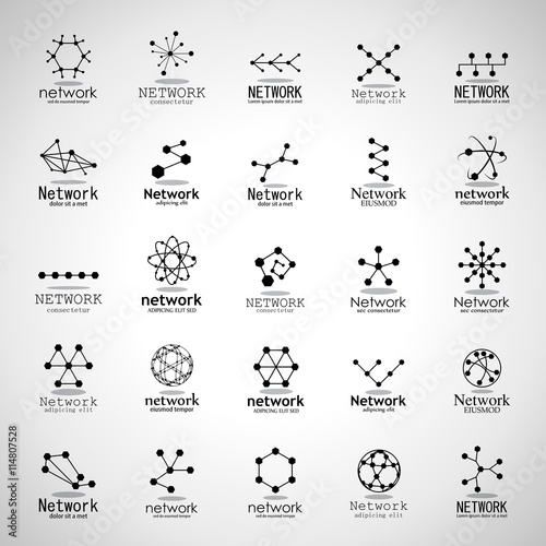 Network Icons Set - Isolated On Gray Background - Vector Illustration, Graphic Design. For Web, Websites
