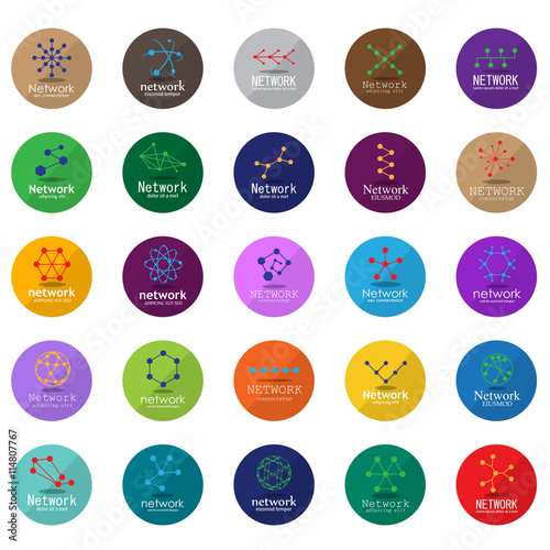 Network Icons Set - Isolated On White Background - Vector Illustration, Graphic Design. For Web, Websites