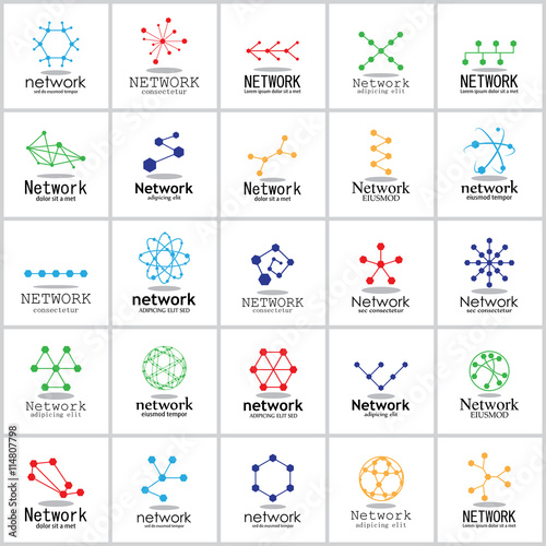  Network Icons Set - Isolated On White Background - Vector Illustration, Graphic Design. For Web, Website, Print Materials