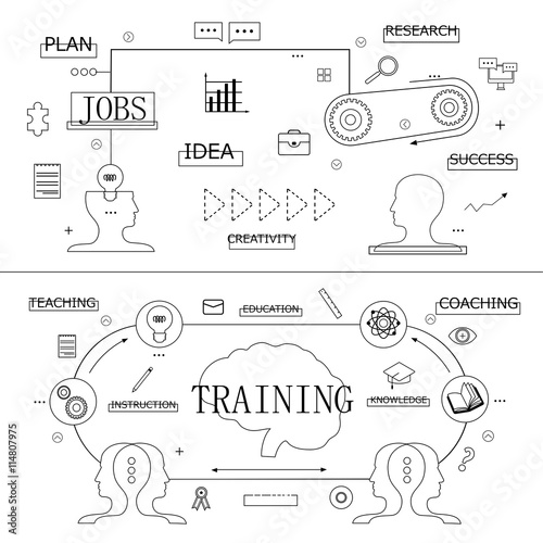 Flat Design Icons On White Background-Vector Illustration,Graphic Design. For Web, Websites, Print Materials. Thin Line