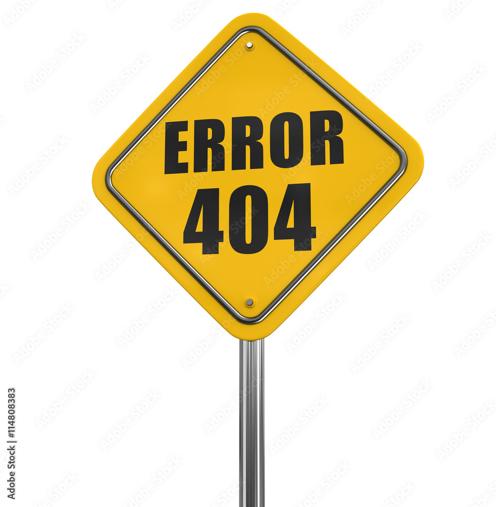 Error 404 road sign. Image with clipping path Error 404 road sign. Image with clipping path