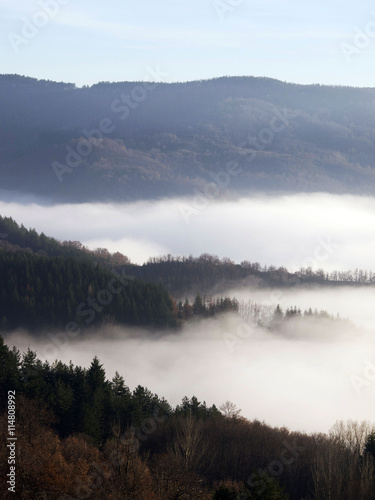 Toscana, la valle del Caentino con nebbia. © gimsan