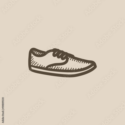 Male shoe sketch icon.