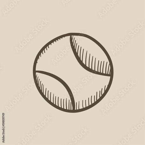 Tennis ball sketch icon.