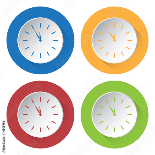 set of four icons - last minute clock