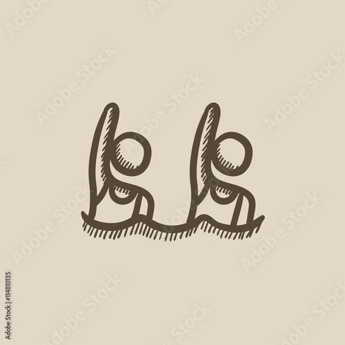 Synchronized swimming sketch icon.